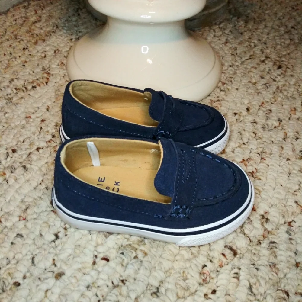 Janie And Jack Navy Suede Sneaker Loafers